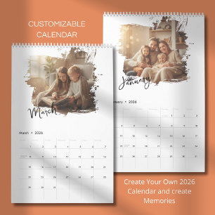 Calendrier de photos de famille minimaliste élégan