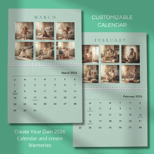 Calendrier de photos de famille minimaliste élégan