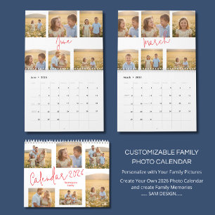 Calendrier de photos de famille personnalisé 2026