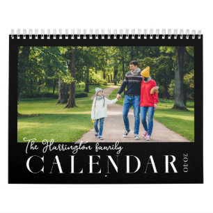 Calendrier de photos de famille personnalisé noir