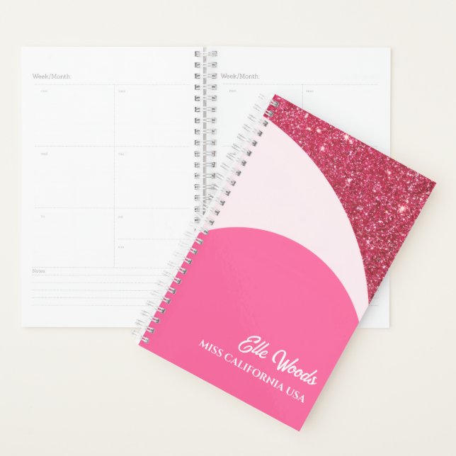 Calendrier de planification de concours rose brill (Devant avec enveloppe)