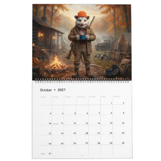 Calendrier de Possum Americana Patriotique Rustiqu