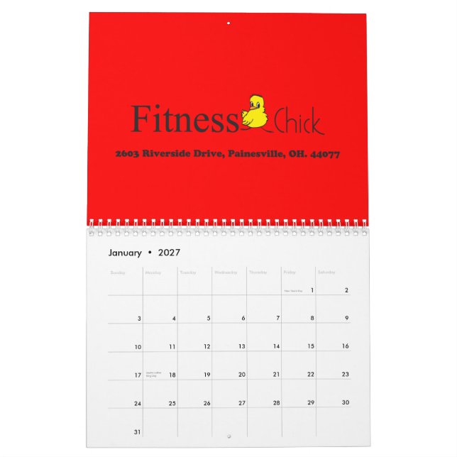 Calendrier de poussin de forme physique (Jan 2027)