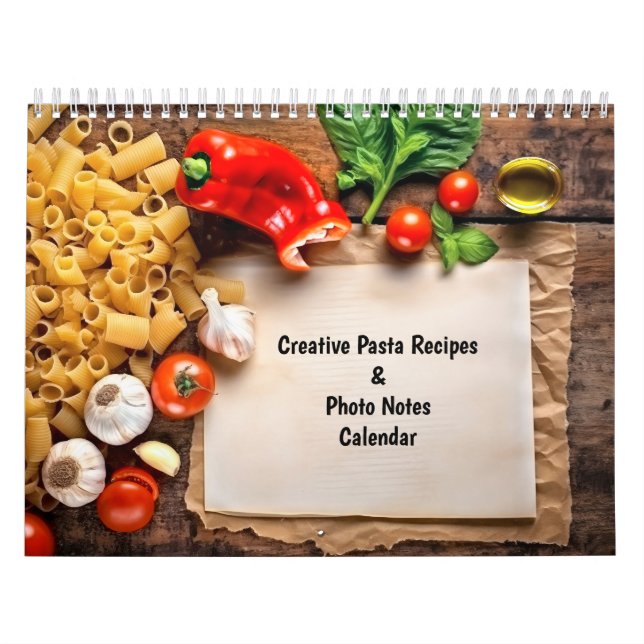 Calendrier de recettes de pâtes créatives et notes (Protection)