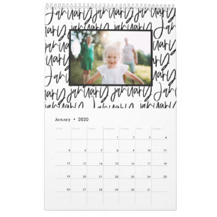 Calendrier de script photo du stylo de marque mode