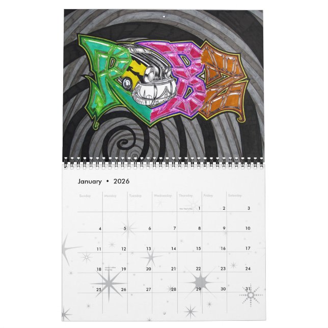 Calendrier de Sketchin 2010 de graffiti (Jan 2026)