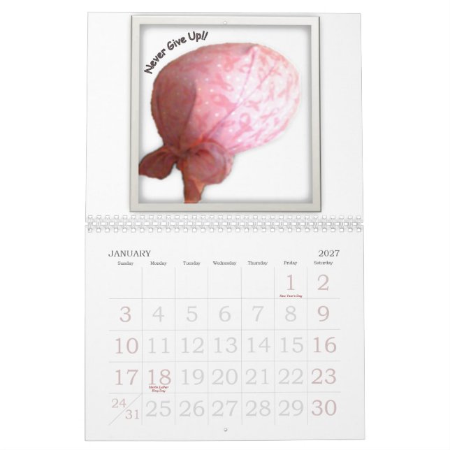 Calendrier de soutien de cancer du sein (Jan 2027)