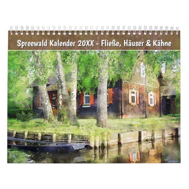 Calendrier de Spreewald – Cours d'eau, maisons & p (Protection)