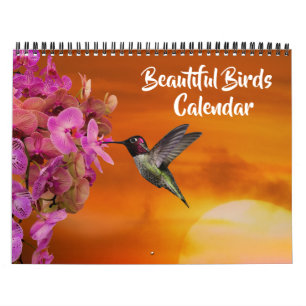 Calendrier de taille moyenne de beaux oiseaux