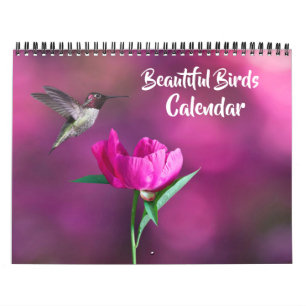 Calendrier de taille moyenne de beaux oiseaux