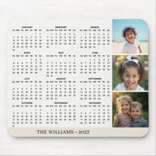 Calendrier de tapis de souris de collage de photos