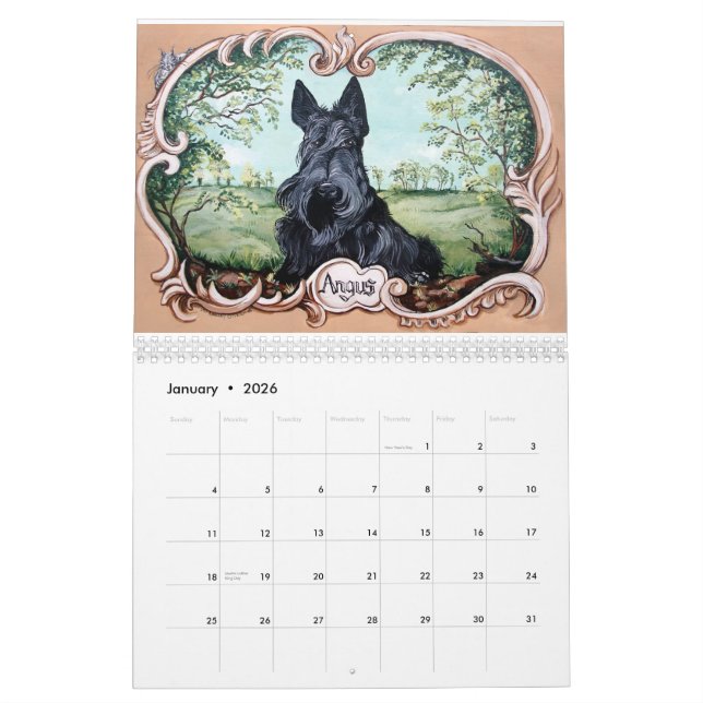 Calendrier de Terrier 2014 d'écossais (Jan 2026)