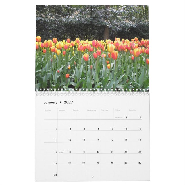 Calendrier de tulipe (Jan 2027)