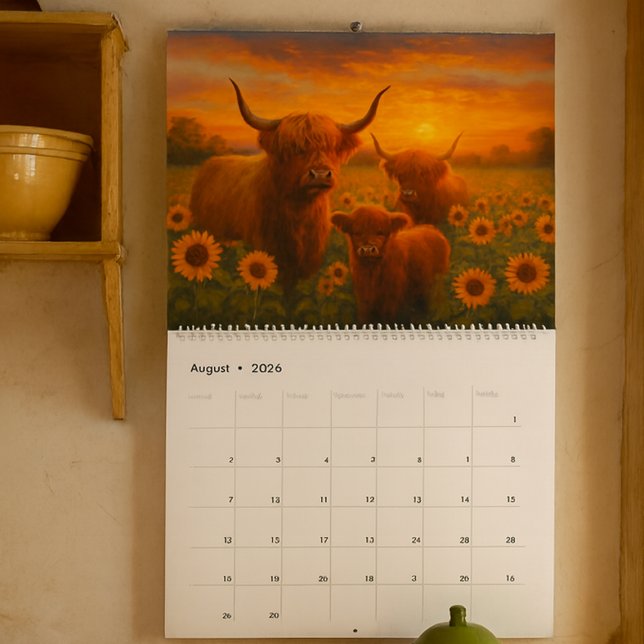 Calendrier de vaches des Highlands (Créateur téléchargé)