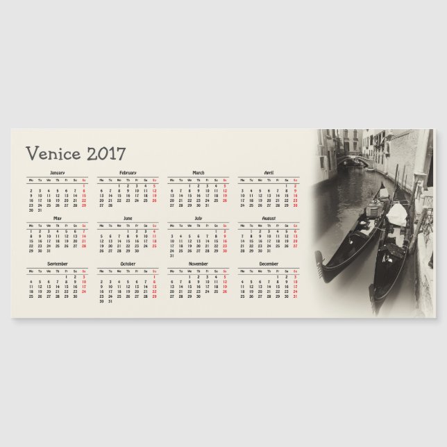 Calendrier de Venise, Italie 2017 (Devant)