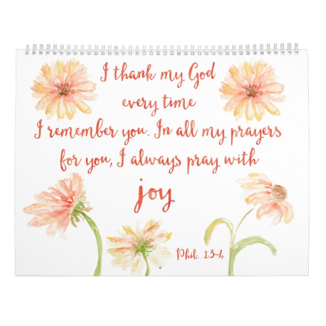 Calendrier de vers de bible (Dos)