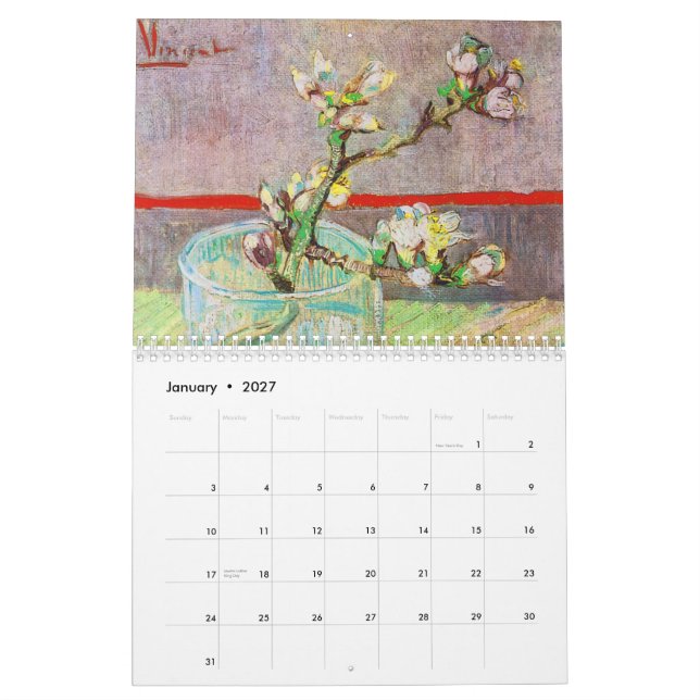 Calendrier de Vincent van Gogh 2011 (Jan 2027)