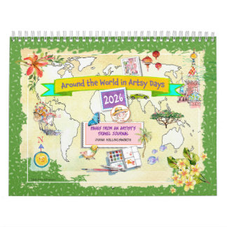 Calendrier de voyage aquarelle autour du monde 202