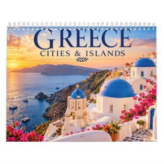 Calendrier de voyage pittoresque des villes et île