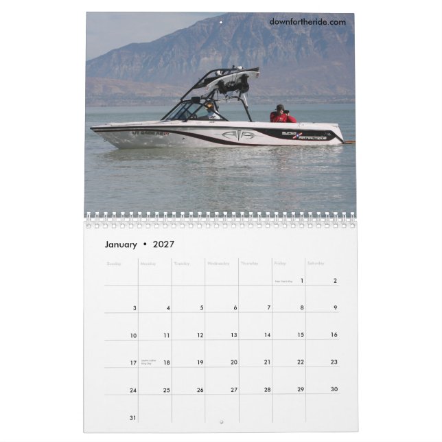 Calendrier de Wakeboarding - customisé (Jan 2027)