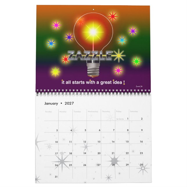 CALENDRIER DE ZAZZLE (Jan 2027)