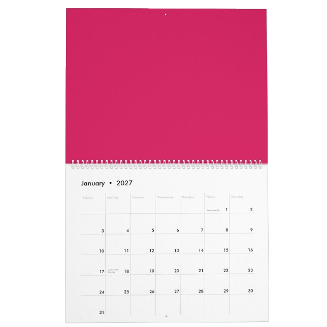 Calendrier Découvrez l'élégance de l'Arrière - plan rose (Jan 2027)