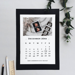 Calendrier d'écriture élégant Annonce de grossesse