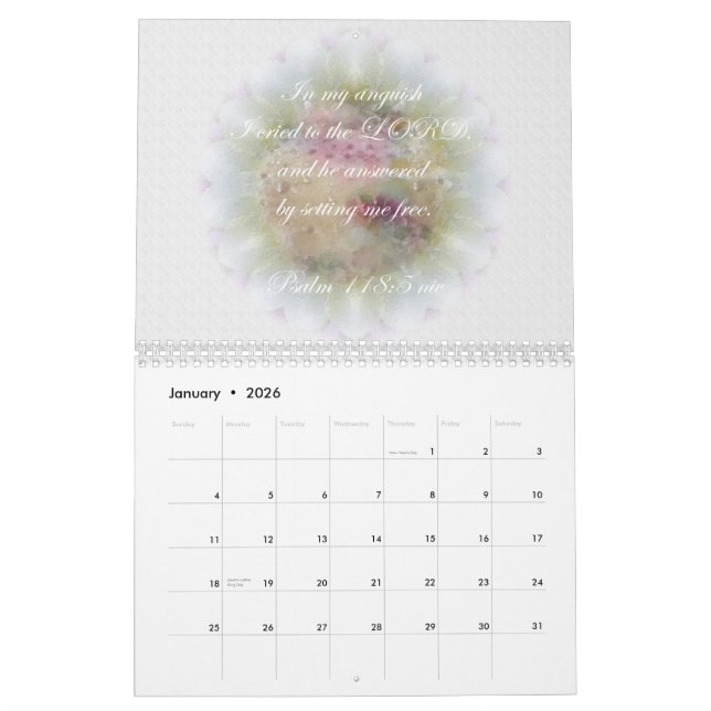 Calendrier d'écritures saintes de ~ du psaume 118 (Jan 2026)