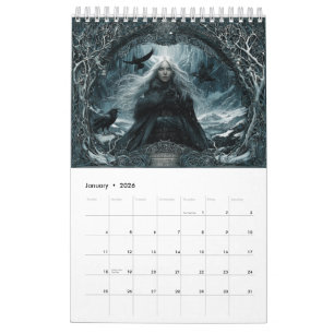 Calendrier Déesses et sorcières de l'art païen nordique du No