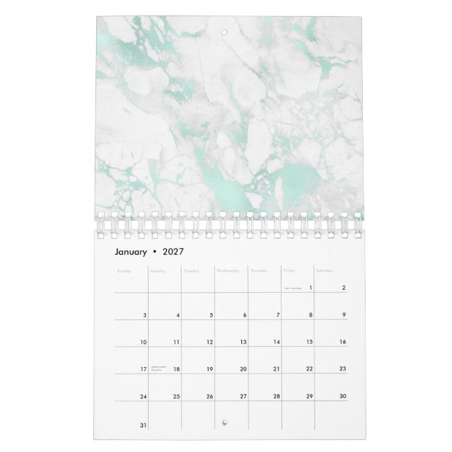 Calendrier Delicate Coral Clouds Art Navy Blue Sky Pastel (Jan 2027)