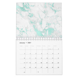 Calendrier Delicate Coral Clouds Art Navy Blue Sky Pastel