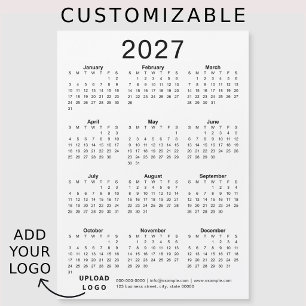 Calendrier d'entreprise personnalisé avec logo 202