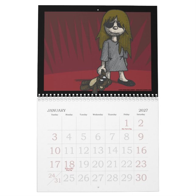 Calendrier déplaisant d'enfants (Jan 2027)