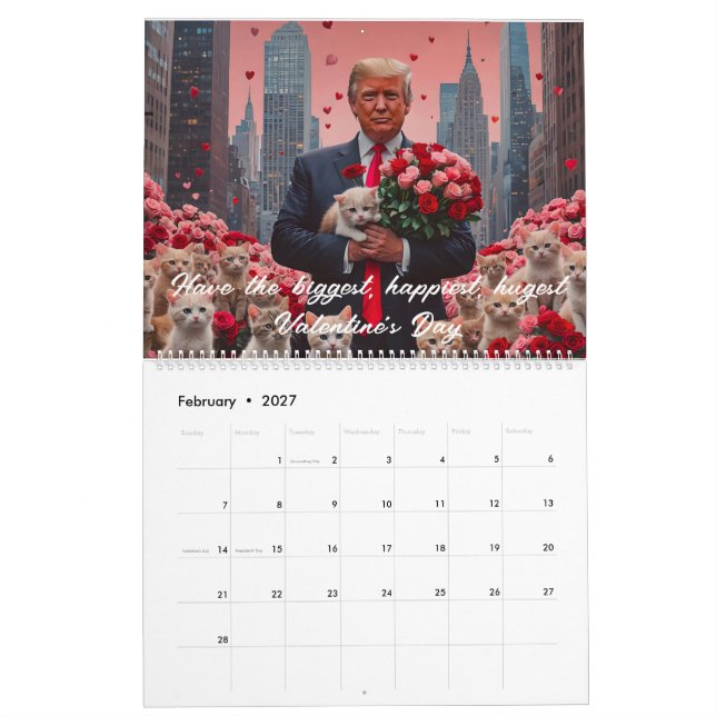 Calendrier des 12 mois du président Donald J. Trum (Feb 2027)