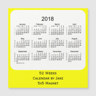 Calendrier des 52 semaines jaunes 2018 par Janz