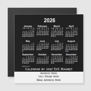 Calendrier des affaires Neon White 2026 par Janz