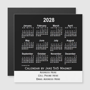 Calendrier des affaires Neon White 2028 par Janz