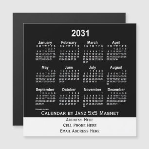 Calendrier des affaires Neon White 2031 par Janz