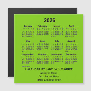 Calendrier des affaires vert jaune 2026 par Janz