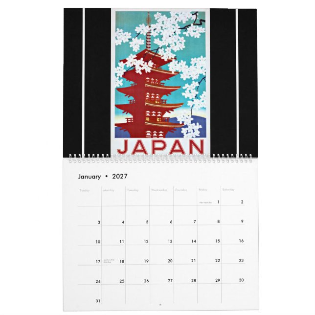 Calendrier des affiches Vintage voyage (Jan 2027)