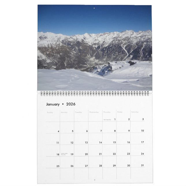 Calendrier des Alpes suisses 2015 (Jan 2026)