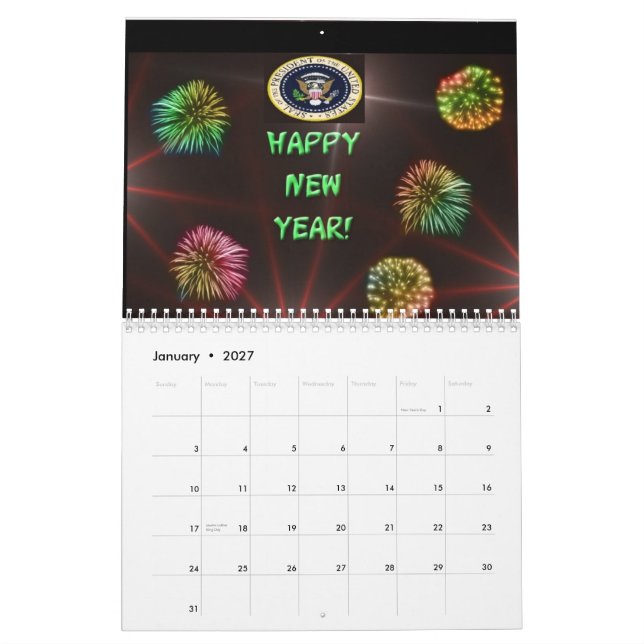 Calendrier des amants 2013 d'Obama (Jan 2027)