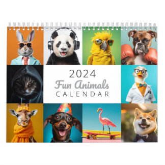 Calendrier des animaux amusants 2024