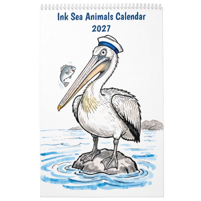 Calendrier des Animaux de la Mer à l'Encre 2027 –  (Protection)