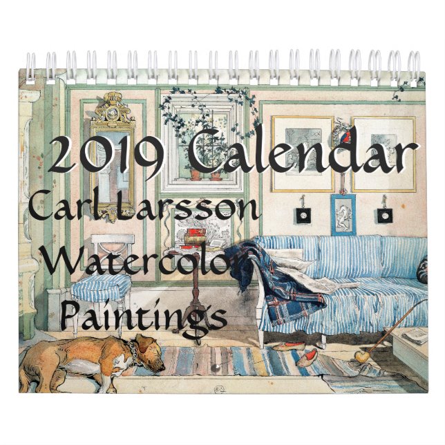 Calendrier des aquarelles 2019 de famille de Carl (Protection)
