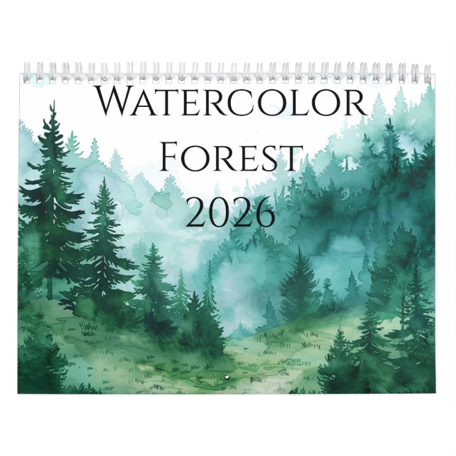 Calendrier des aquarelles de la forêt 2026 : Une a (Protection)