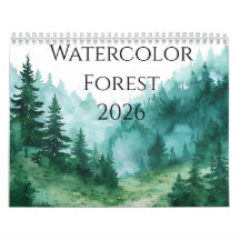 Calendrier des aquarelles de la forêt 2026 : Une a
