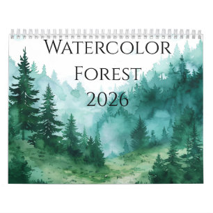 Calendrier des aquarelles de la forêt 2026 : Une a