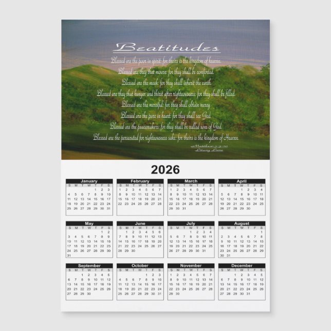 Calendrier des Béatitudes 2026 (Devant)