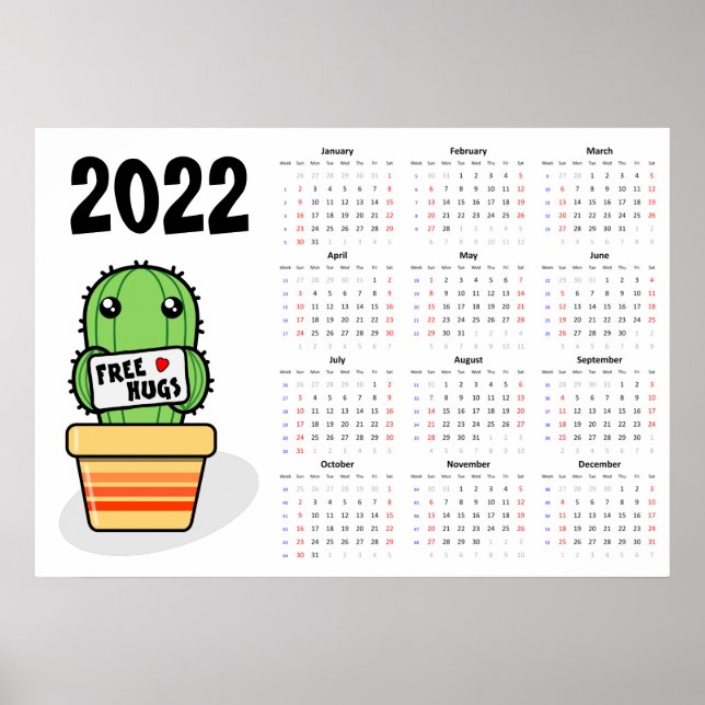 Calendrier des câlins gratuits 2022 Affiche - Débu (Devant)